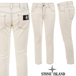 STONE ISLAND 스톤아일랜드 화이트 와펜 화이트 슬림진