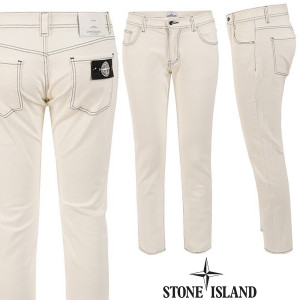 STONE ISLAND 스톤아일랜드 화이트 와펜 화이트 슬림진