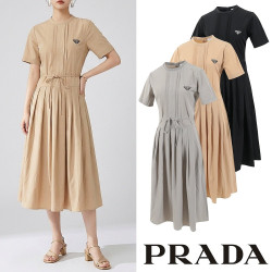●7월 판매 14위● PRADA 프라다 클래식 삼각 웨이스트 셔링 원피스