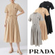 ●7월 판매 14위● PRADA 프라다 클래식 삼각 웨이스트 셔링 원피스
