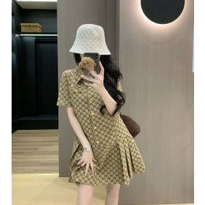 GUCCI 구찌 33034 GG 캔버스 플리츠 원피스