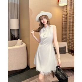 DIOR 디올 33012 CD 꿀벌 자수 레이스 슬리브리스 원피스 2COLOR
