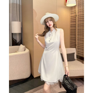 DIOR 디올 33012 CD 꿀벌 자수 레이스 슬리브리스 원피스 2COLOR