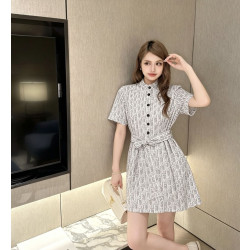 DIOR 디올 33014 오블리크 벨티드 셔츠 원피스