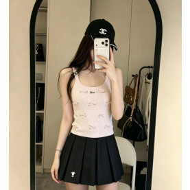 DIOR 디올 33060 리본 자카드 로고 슬리브리스 탑 2COLOR