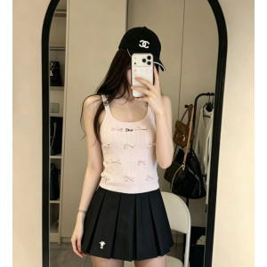DIOR 디올 33060 리본 자카드 로고 슬리브리스 탑 2COLOR