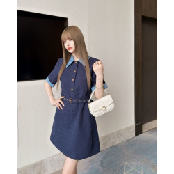 LOUIS VUITTON 루이비통 33019 모노그램 자카드 벨티드 원피스