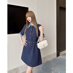 LOUIS VUITTON 루이비통 33019 모노그램 자카드 벨티드 원피스