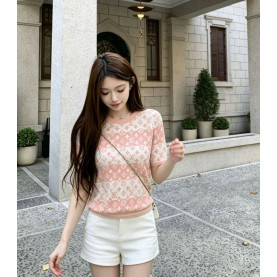 LOUIS VUITTON 루이비통 33039 모노그램 올오버 블록 니트 반팔 3COLOR
