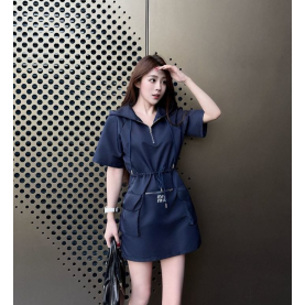 MIUMIU 미우미우 33018 나일론 후드 반팔 아노락 원피스