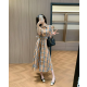 BURBERRY 버버리 33033 TB 모노그램 자수 포켓 벨티드 체크 셔츠 원피스