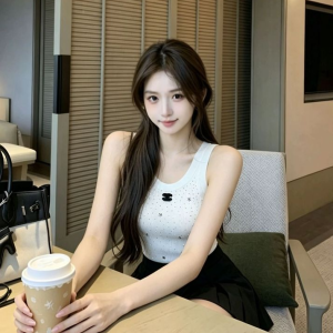 CHANEL 샤넬 33066 스타 스터드 슬리브리스 탑 4COLOR