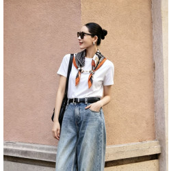 HERMES 에르메스 33017 실크 스카프 오버레이 레이어드 반팔 2COLOR