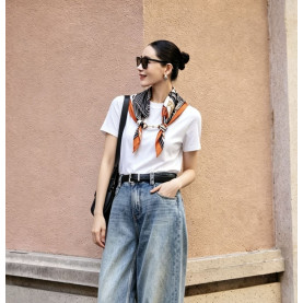 HERMES 에르메스 33017 실크 스카프 오버레이 레이어드 반팔 2COLOR