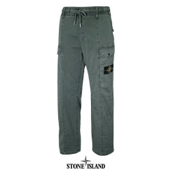 STONE ISLAND 스톤아일랜드 센터 절개 빅 카고 포켓 스트레치 가먼트 다잉 밴딩 팬츠 4COLOR