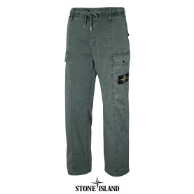 STONE ISLAND 스톤아일랜드 센터 절개 빅 카고 포켓 스트레치 가먼트 다잉 밴딩 팬츠 4COLOR