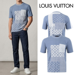 LOUIS VUITTON 루이비통 모자이크 반팔 니트