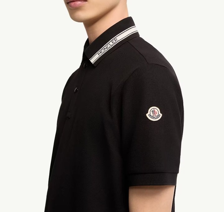 MONCLER 몽클레어 트리밍 코튼 피케 폴로 셔츠