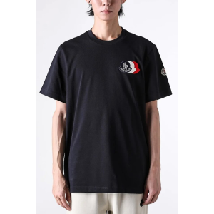 MONCLER 몽클레어 자수 트라이컬러 로고 코튼 티셔츠 2COLOR