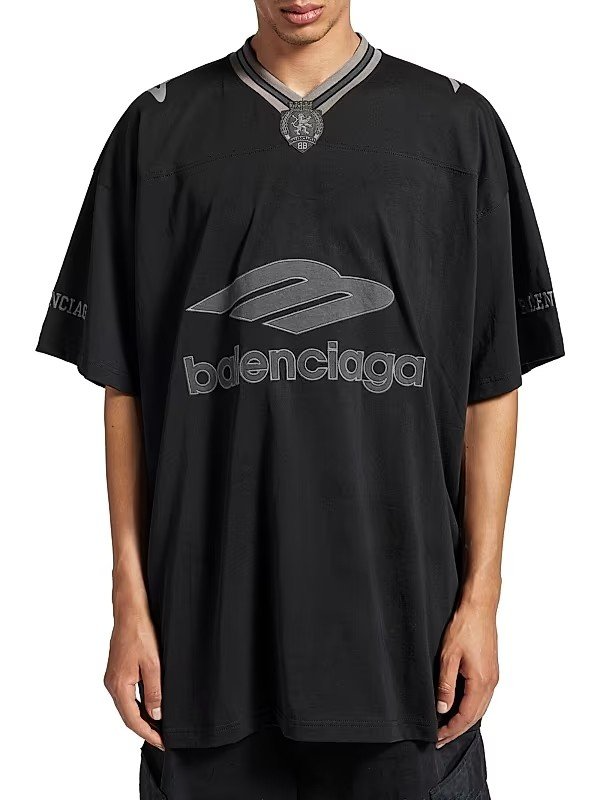 BALENCIAGA 발렌시아가 3B 풋볼 오버사이즈 V넥 티셔츠