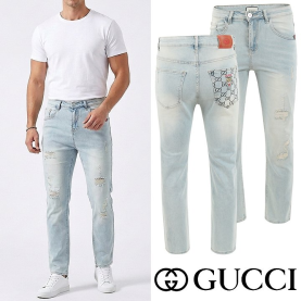 GUCCI 구찌 시마 타이거 자수 데미지 슬림진 2COLOR