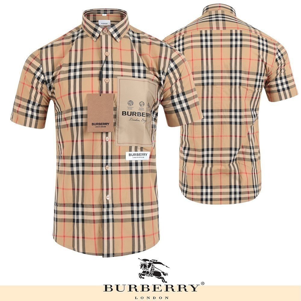 BURBERRY 버버리 시그니처 레터링 체크 반팔 NB