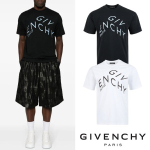 GIVENCHY 지방시 시그니처 레터링 프린트 실켓 티셔츠