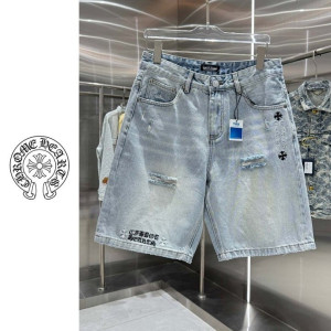 CHROME HEARTS 크롬하츠 라이트 워시 데님 반바지