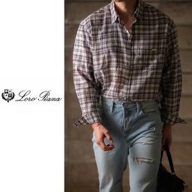 LOROPIANA 로로피아나 파스텔 체크셔츠 여름셔츠 2COLOR