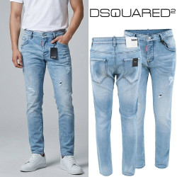 DSQUARED2 디스퀘어드2 아이콘 데미지 연청 슬림 일자진