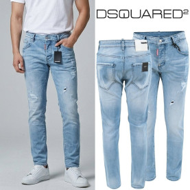 DSQUARED2 디스퀘어드2 아이콘 데미지 연청 슬림 일자진