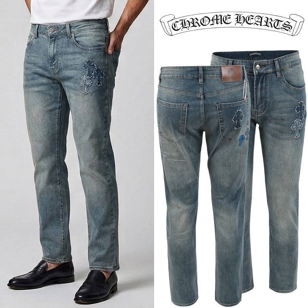 CHROME HEARTS 크롬하츠 트리플 크로스 워싱 슬림 일자진