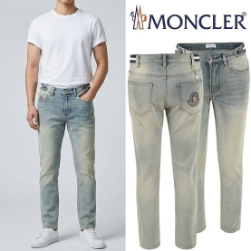 MONCLER 몽클레어 로고 빅자수 워싱 슬림 일자진