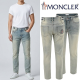 MONCLER 몽클레어 로고 빅자수 워싱 슬림 일자진