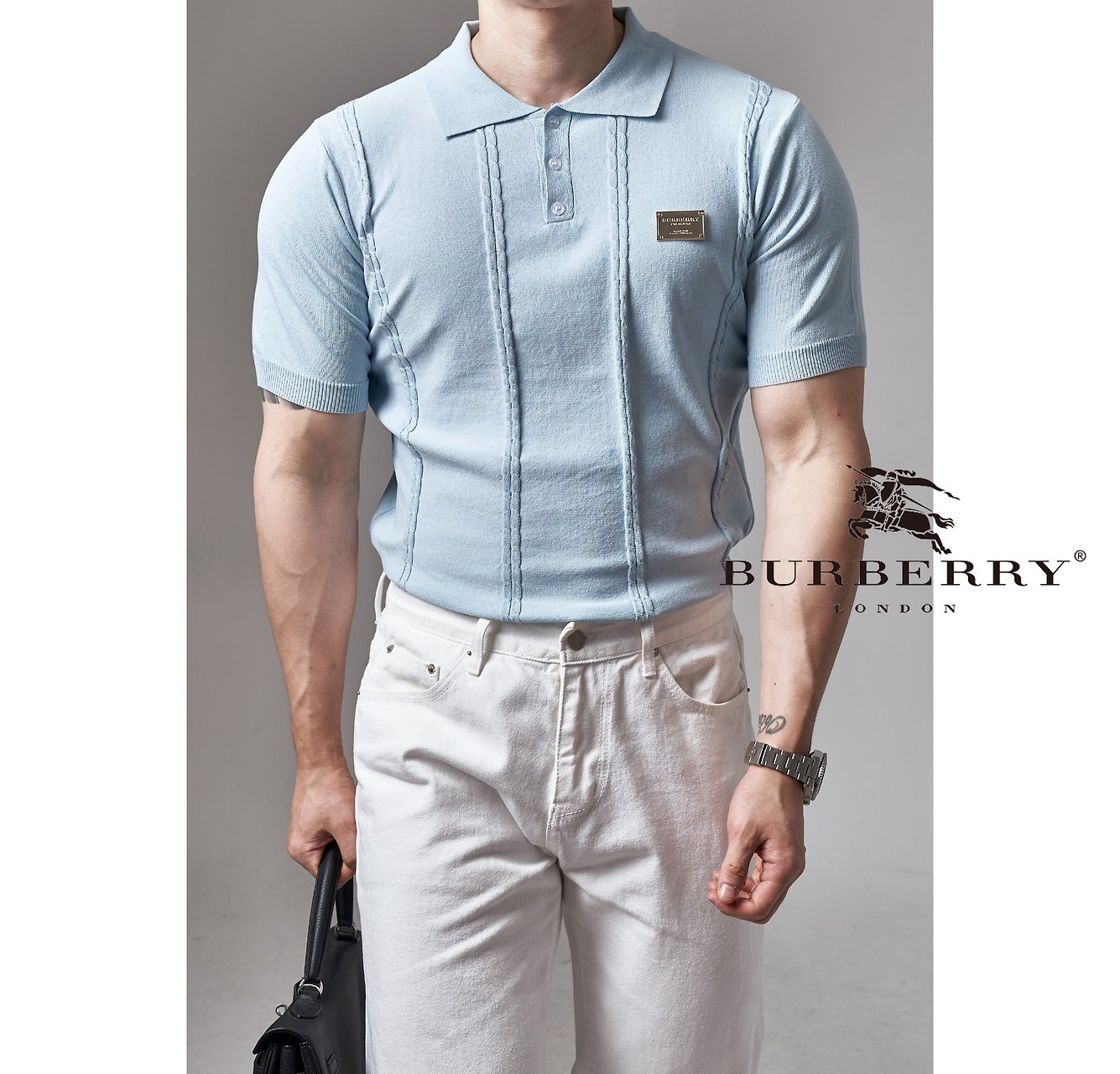 BURBERRY 버버리 꽈배기 쿨 디테일 린넨카라 3COLOR