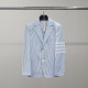 THOM BROWNE 톰브라운 화이트완장 스트라이프 린넨 자켓