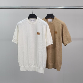 MAISON MARGIELA 메종마르지엘라 넘버탭 부클 라운드 반팔 니트