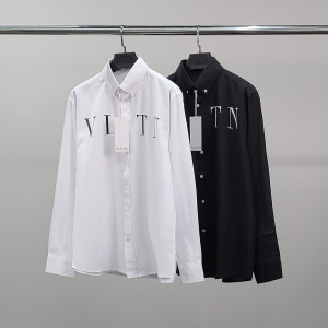 VALENTINO 발렌티노 로고프린팅 오버  코튼 셔츠
