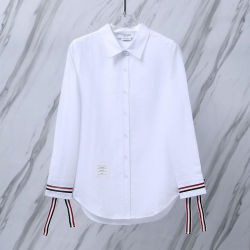THOM BROWNE 톰브라운 010 우먼 RWB 리본 커프스 옥스포드 셔츠