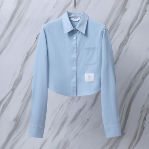 THOM BROWNE 톰브라운 020 우먼 클래식 코튼 옥스포드 크롭 셔츠