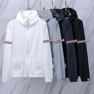 THOM BROWNE 톰브라운 001 RWB 암밴드 립스탑 후드 윈드브레이커