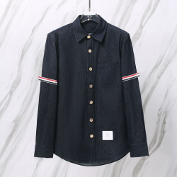 THOM BROWNE 톰브라운 003 RWB 암밴드 생지 데님 셔츠 자켓