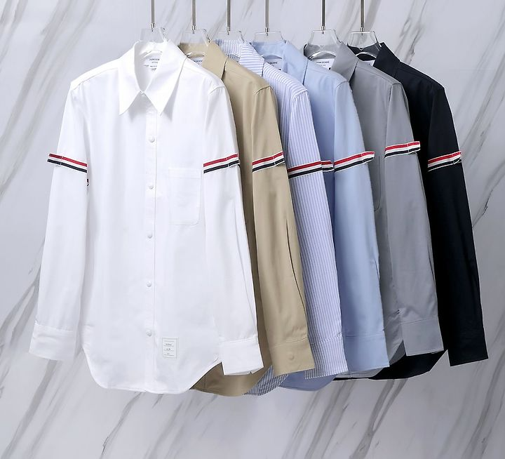 THOM BROWNE 톰브라운 005 RWB 암밴드 코튼 셔츠 자켓