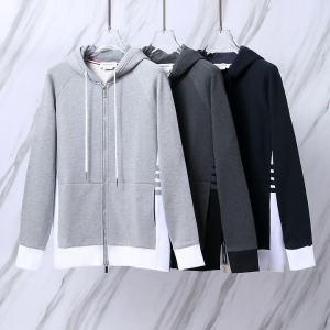 THOM BROWNE 톰브라운 118 사선 배색 후드 집업