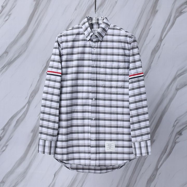 THOM BROWNE 톰브라운 511 RWB 암밴드 타탄 체크 옥스포드 셔츠