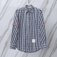 THOM BROWNE 톰브라운 512 RWB 암밴드 깅엄 체크 셔츠