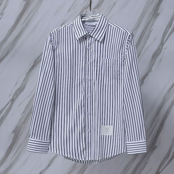 THOM BROWNE 톰브라운 901 히든 RWB 스트라이프 코튼 셔츠