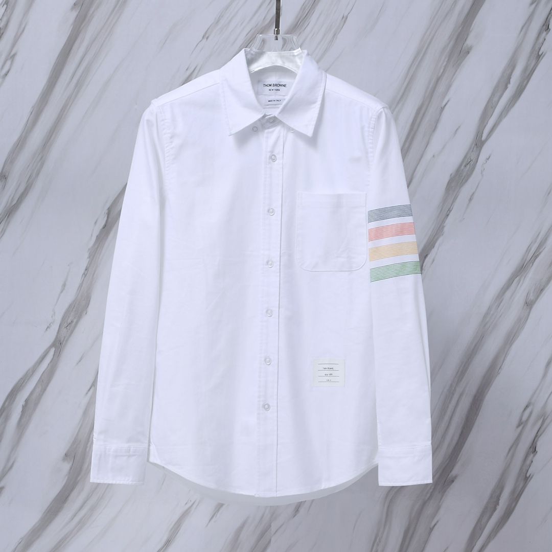 THOM BROWNE 톰브라운 916 멀티 컬러 사선 옥스포드 셔츠
