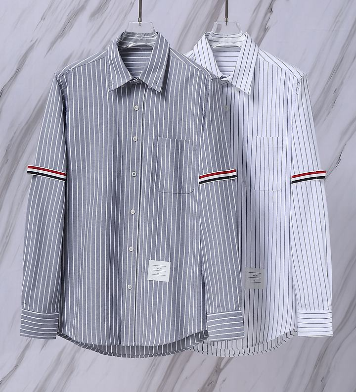 THOM BROWNE 톰브라운 922 RWB 암밴드 스트라이프 코튼 셔츠