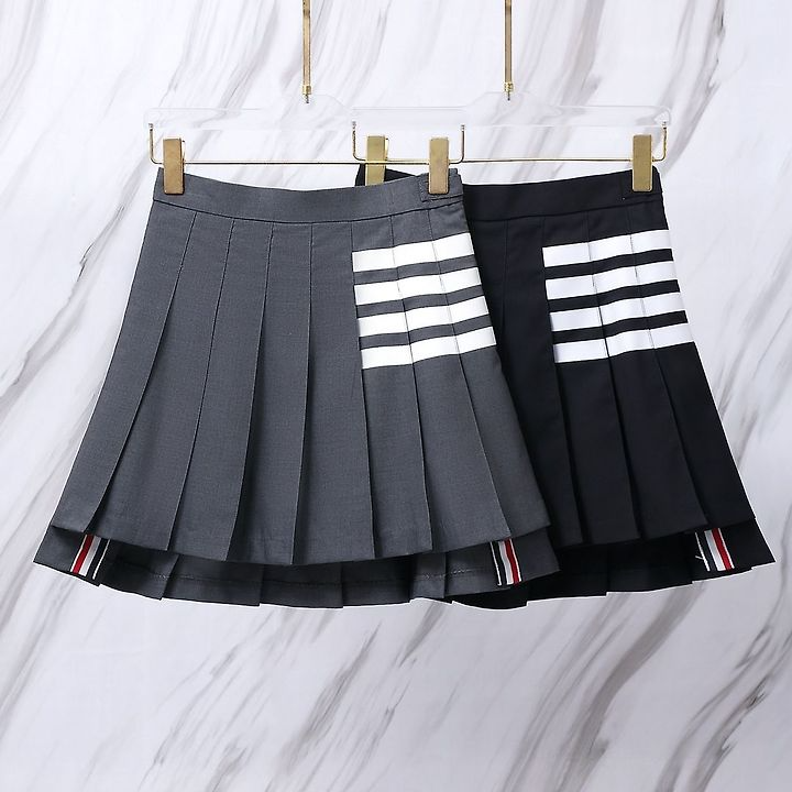 THOM BROWNE 톰브라운 005 우먼 사선 레이어드 플리츠 스커트